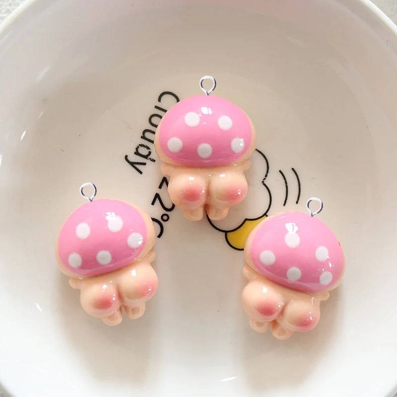 10Pcs Glossy Mushroom Resin Ch - огляд і ціна Resin Crafts Diy