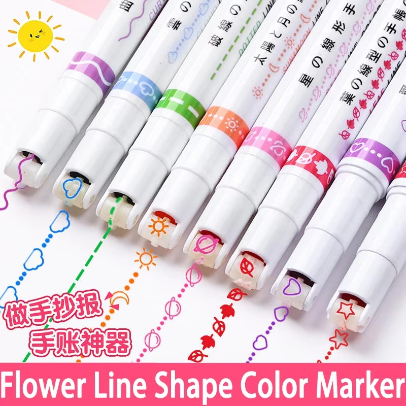 6Pcs/Set Cute Flower Line Shap - огляд і ціна Copic Marker Sketch