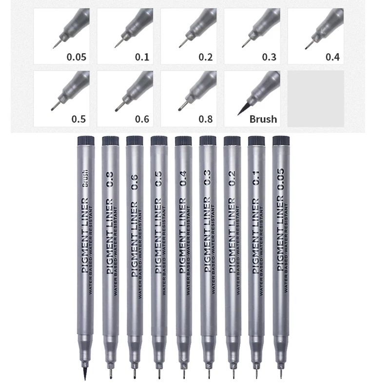 9Pcs/set Pigment Liner Micron  - огляд і ціна Copic Marker Sketch