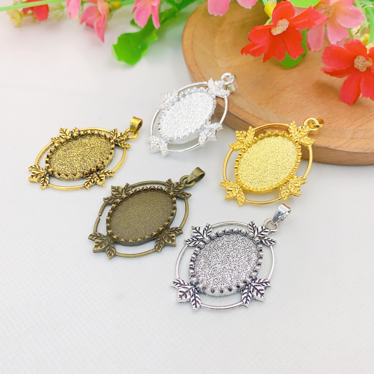 Onebeading Fit 18x25mm Oval Ca - огляд і ціна Bezels Set Pendant